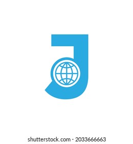 Initial Letter J Globe Logo Design Template Element. Vector Eps10