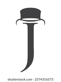 Initial Letter J Hat Logo Concept For Magic Hat Symbol Vector