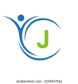 Initial Letter J Healthcare Logo. Doctor Logo Sign, Medical Pharmacy Plus Symbol Design