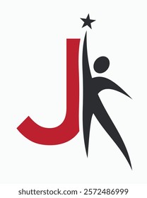 Initial Letter J Healthcare Logo Concept For Health Care, Sport, Bio, Fitness Or Medical Symbol