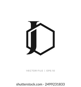 Anfangsbuchstabe J Hexagon-Logo