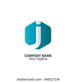 Initial Letter J Hexagon Logo
