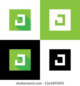 Initial letter J icon design, flat vector illustration