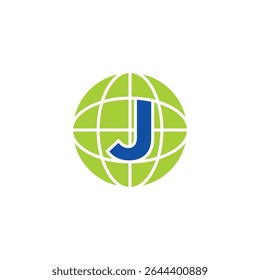 Initial Letter J inside Globe Logo Design