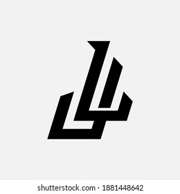 Initial letter J, L, JL or LJ overlapping, interlock, monogram logo, black color on white background