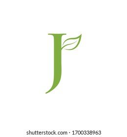 initial letter j leaf green logo