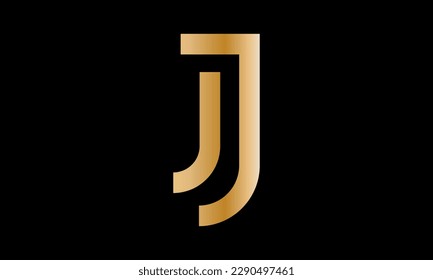 Initial letter J line art logo letter or text abstract monogram vector template