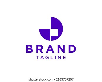 Initial Letter J Logo. Blue Shape Cutout Style isolated on White Background. Usable for Business and Branding Logos. Flat Vector Logo Design Template Element