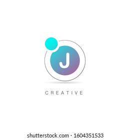 Initial Letter J Logo with Circle element. Design Vector Illustration Template