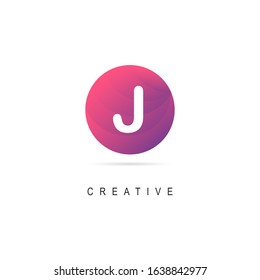 Initial Letter J Logo With Circle, Creative Design Vector Circle Logo Template