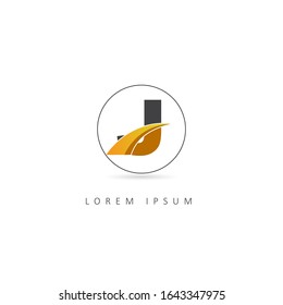 Initial Letter J Logo with Circle Element. Design Vector Circle Logo Template