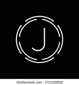 Initial Letter J Logo With Creative Luxury Typography Vector Template. Abstract Circle Letter J Logo Design