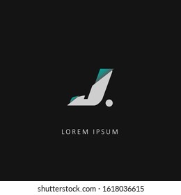 Initial Letter J Logo with Cutted Design. Design vector illusttration logo template