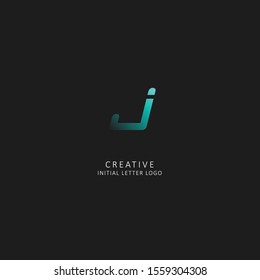 Initial letter j logo with design vector dark concept