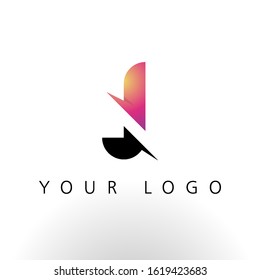Initial Letter J Logo Design With Creative Lines and Swosh in Purple color vector template