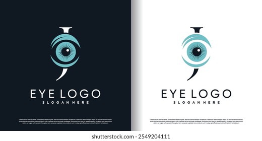 Plantilla inicial del diseño del logotipo de la letra J con el Vector premium del concepto del ojo