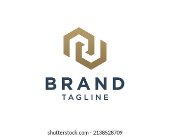 Logo De La Letra Inicial J. Estilo dorado con línea aislada en fondo blanco. Usable para logotipos de empresas, tecnología y promoción de marca. Elemento de plantilla de diseño de logotipo de vectores planos.