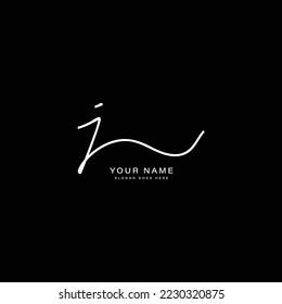 Initial Letter I or J Logo, Handwritten Signature in joining style for Business Name with Alphabet I, J