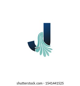 Initial Letter J logo icon abstract nature vector design concept  water wave drop with blue color with letter J for business or brand identity.