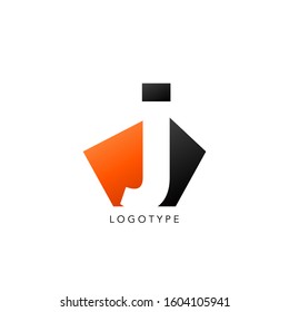 Initial Letter J logo icon. Vector design concept abstract techno geometrical shape with negative letter J logo icon.