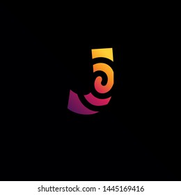Anfangsbuchstabe J Logo mit Spiralelement