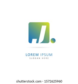 Initial letter j logo with Square element, design vector symbol template element