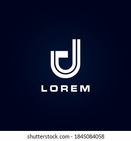 Initial Letter J Logo With Strip Line Abstract Simple Vector Design
