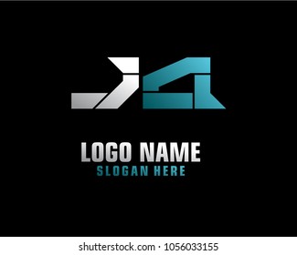 Initial letter J A logo template vector