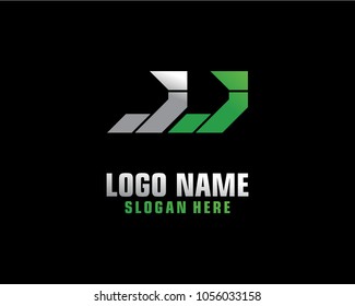 Initial letter J J logo template vector