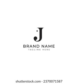 Initial letter J logo template with elephant, vector illustration
