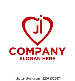 Letra inicial j i modelo de diseño de vector de logotipo