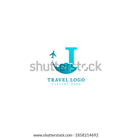 Initial letter J logotype. Minimalist traveling logo concept, fit for adventure, vacation agency, tour business or traveling agent. Illustration vector logo. Foto stock © 