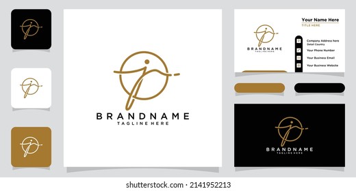 Initial letter J luxury Logo design Vector with business card design