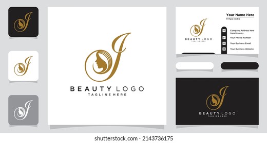 Initial letter J luxury Logo design Vector with business card design