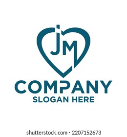 Initial letter j m logo vector design template