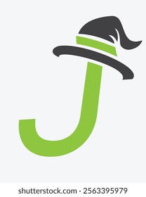 Initial Letter J Magic Hat Logo Design Concept For Magic Fantasy Symbol