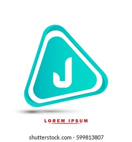 Initial letter J. Modern concept and elegant typographic . Gradient blue