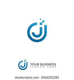 Initial letter J monogram logo template icon for business. Vector illustration