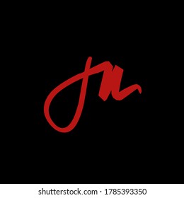 Initial Letter J N \ N J Handwriting and Signature Logo