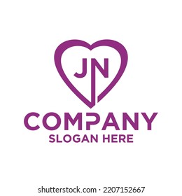 Letra inicial j n patrón de diseño de vector de logotipo