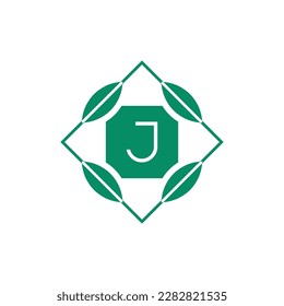 Leyenda inicial Logo de la hoja natural J