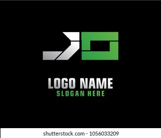 Initial letter J O logo template vector