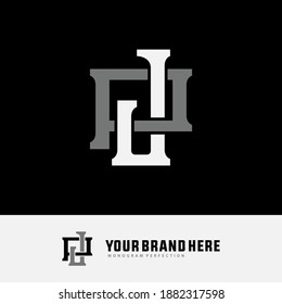 Initial letter J, P, JP or PJ overlapping, interlock, monogram logo, white and gray color on black background