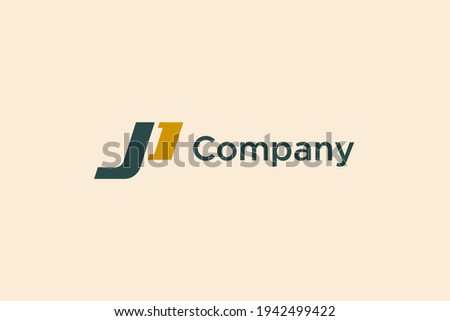 Initial Letter J and P Linked Logo. Blue and Gold Geometric Shape JP Letter isolated on Vintage Background. Usable for Business and Branding Logos. Flat Vector Logo Design Template Element.