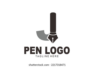 initial Letter J pen logo
