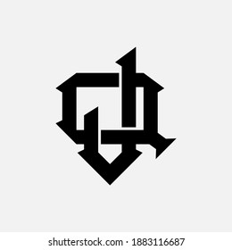 Initial letter J, Q, JQ or QJ overlapping, interlock, monogram logo, black color on white background