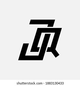 Initial letter J, Q, JQ or QJ overlapping, interlock, monogram logo, black color on white background