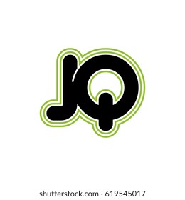 initial letter j and q. jq monogram outline logo