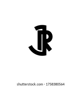 initial letter J and R, JR, RJ logo, monogram line art style design and template