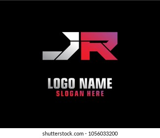 Initial letter J R logo template vector